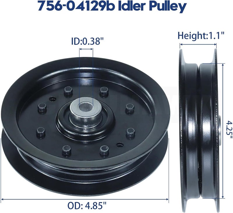 GUSUHAWK 2 Pack 753-08171 Idler Pulley Kit Replaces Cub Cadet 756-04129B, 756-04129, 753-08171, 753-08068 for Cub Cadet RZT 50, RZT 54, RZT 42, LT1042, LT1045, LT2000, LTX 1040, LTX 1050 Tractors - Image 4